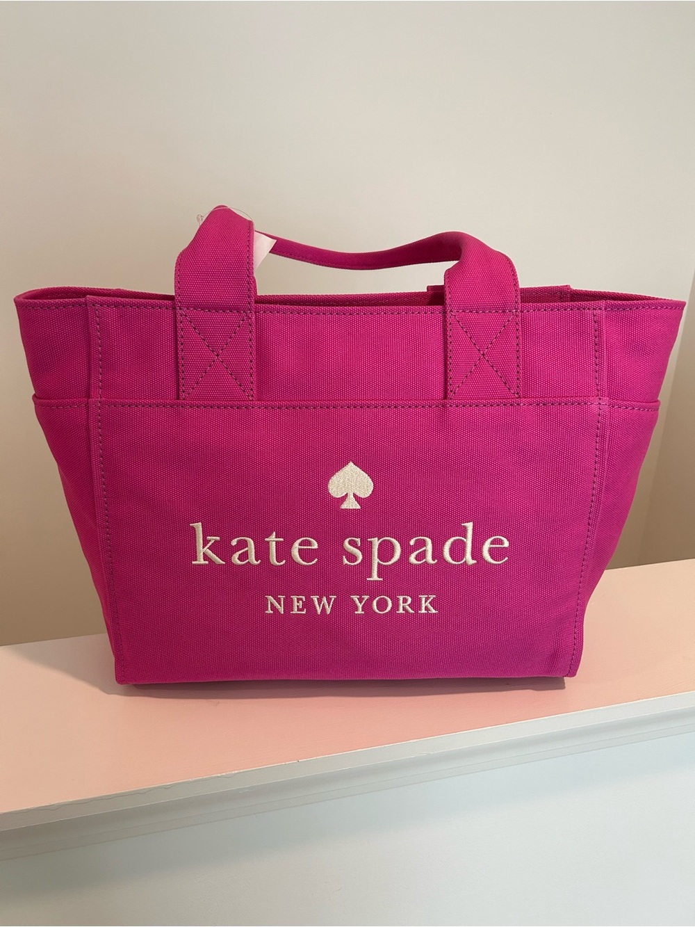 kate spade Hot Pink Canvas Logo Tote Bag